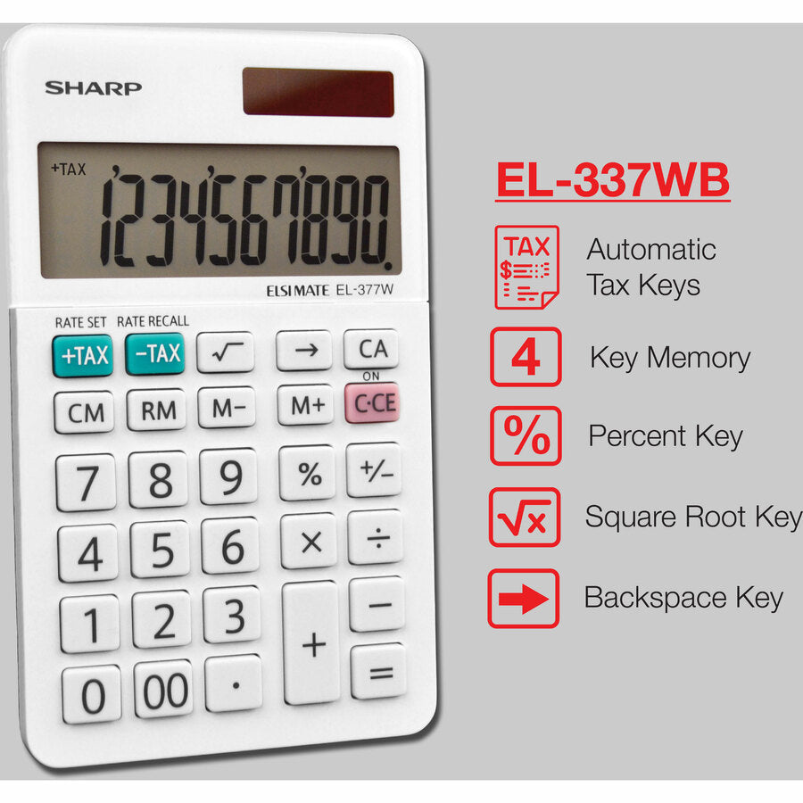 Sharp Calculators EL-377WB 10-Digit Professional Handheld Calculator - Alternate-Image4
