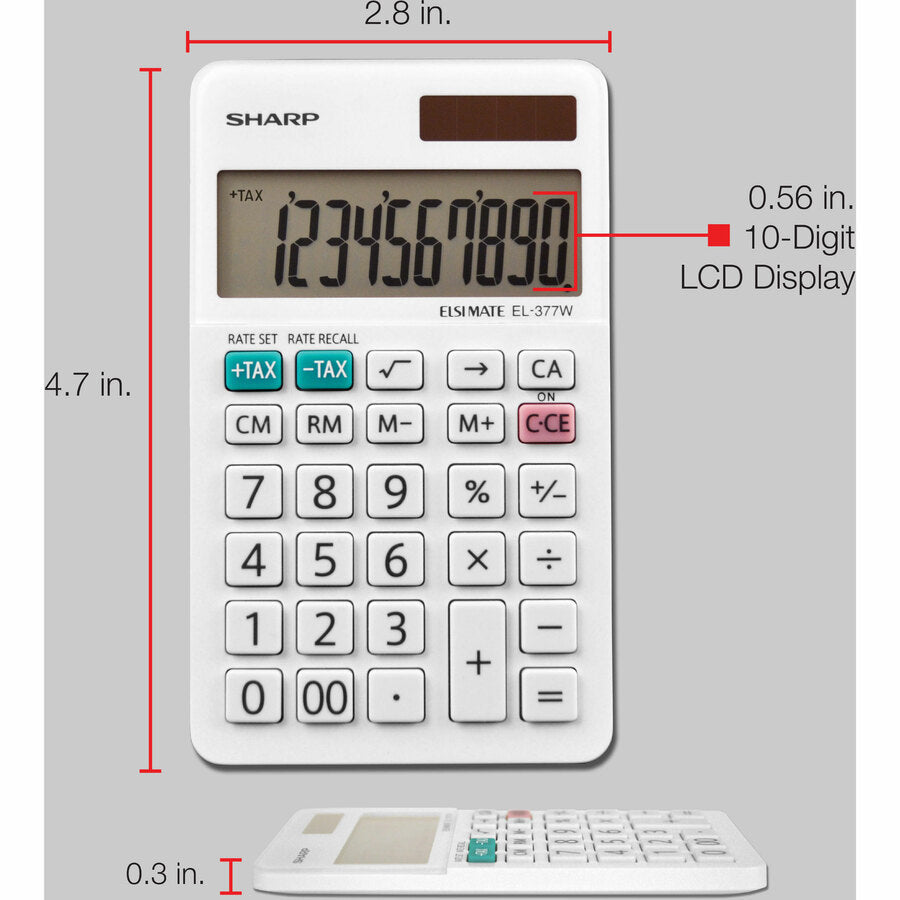 Sharp Calculators EL-377WB 10-Digit Professional Handheld Calculator - Alternate-Image3