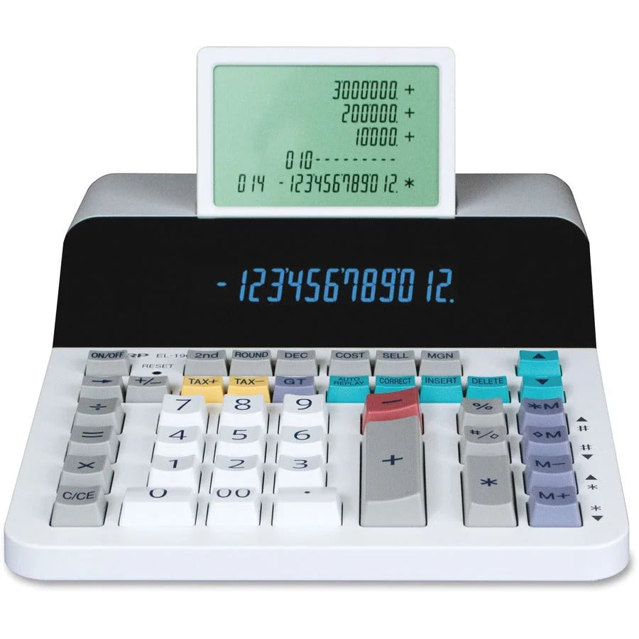 Sharp EL-1901 Paperless Printing Calculator - Efficient 12-Digit LCD Display - Calculators