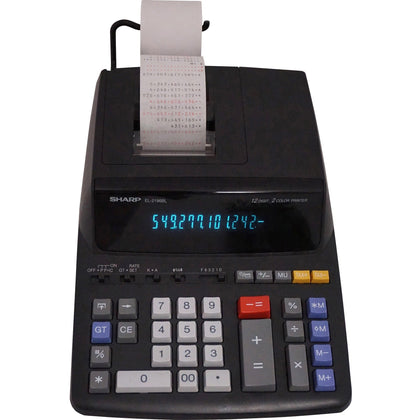 Sharp EL-2196BL Printing Calculator - Efficient 12-Digit with Independent Memory - Calculators