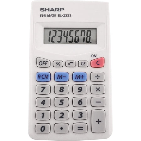 Sharp EL-233SB Pocket Calculator - 8-Digit LCD Auto Power Off - Calculators