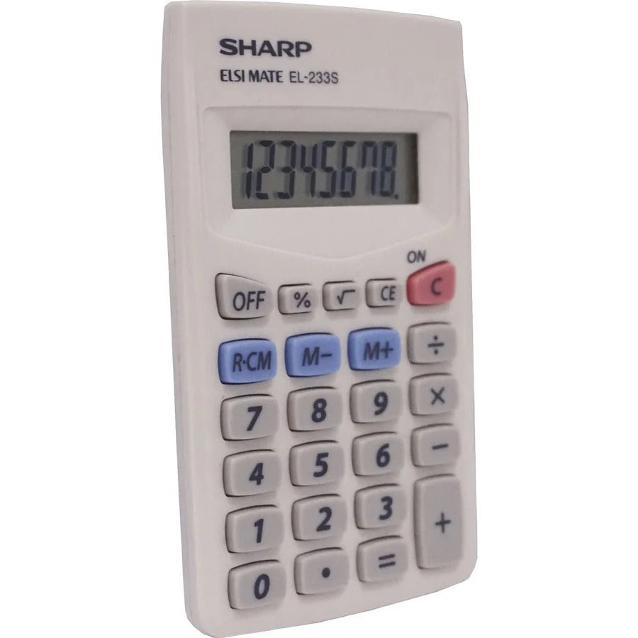 Sharp EL-240SAB Handheld Calculator - 8-Digit LCD 3-Key Memory - Calculators