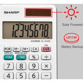 Sharp EL-244WB Professional Pocket Calculator - 8-Digit LCD Display - Calculators