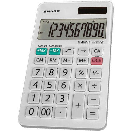 Sharp EL-377WB Professional Handheld Calculator - Sign Change Auto Power Off - Calculators