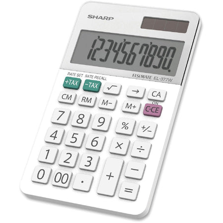 Sharp EL-377WB Professional Handheld Calculator - Sign Change Auto Power Off - Calculators