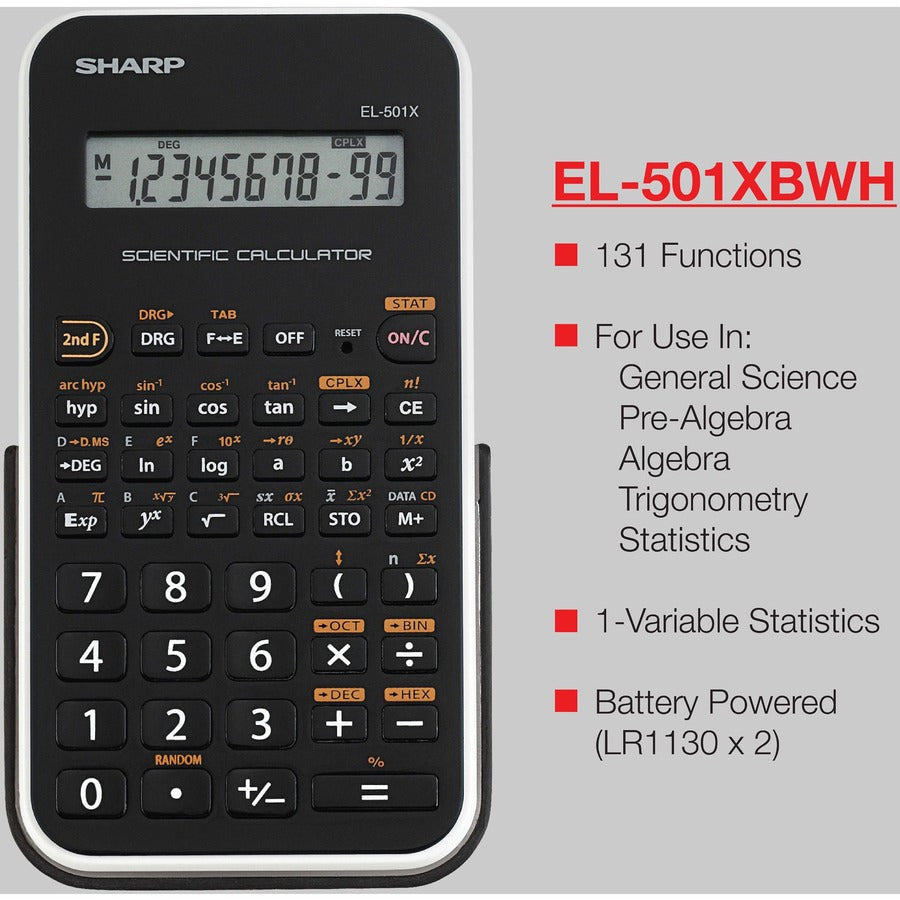 Sharp EL-501X2BWH Scientific Calculator - Alternate-Image3