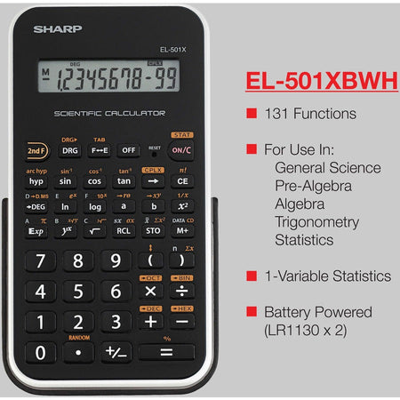 Sharp EL-501X2BWH Scientific Calculator - Alternate-Image3