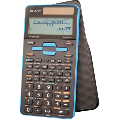 Sharp EL-W535TGBBL Scientific Calculator - 422 Functions - LCD Display - Battery/Solar - Black/Blue - Calculators