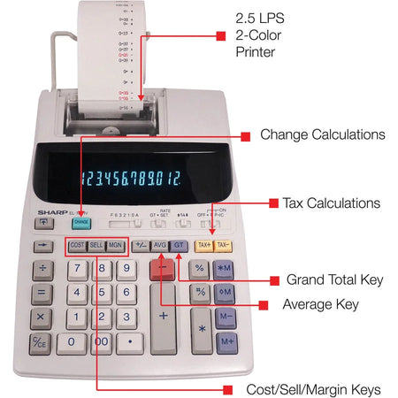 Sharp EL1801V Serial Printer Calculator - Efficient 12-Digit Item Counting - Calculators
