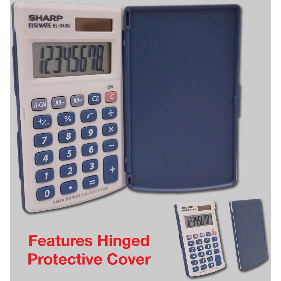 Sharp Handheld Calculator: 3-Key Memory Sign Change Auto Power Off - Calculators