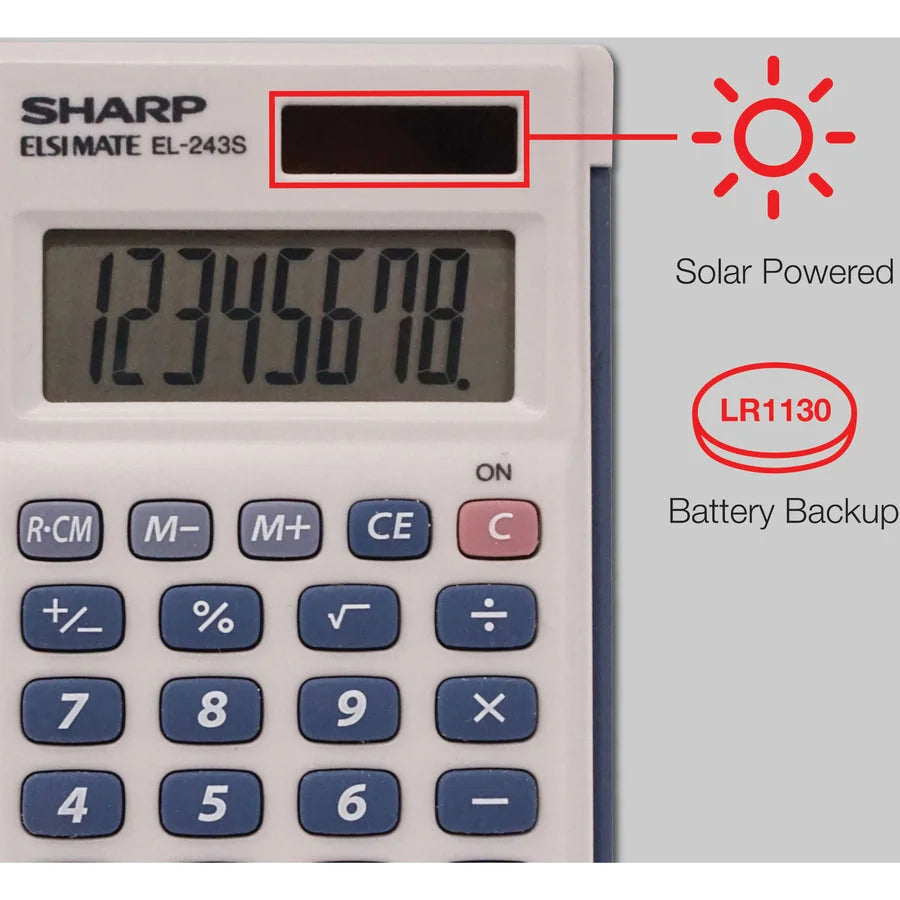 Sharp Handheld Calculator: 3-Key Memory Sign Change Auto Power Off - Calculators