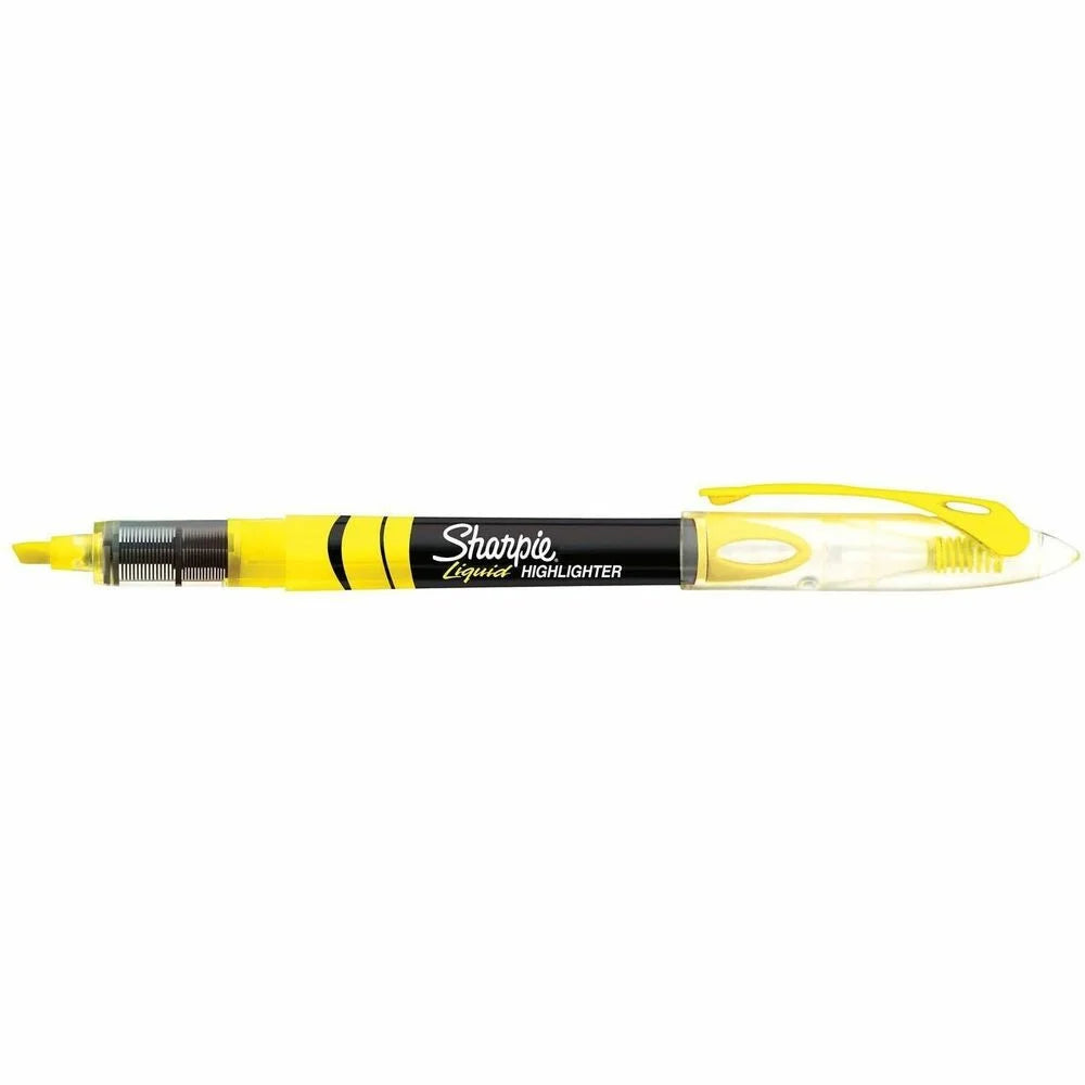 Sharpie Accent Liquid Pen Highlighter - Yellow Ink - Micro Chisel Marker - Pigment-based - 1 Dozen - Highlighters