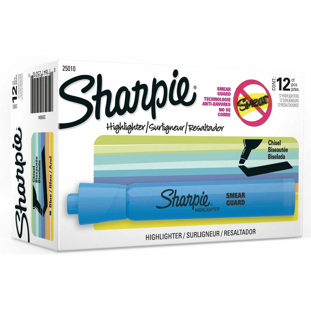 Sharpie Blue Ink Highlighter - Chisel Marker Point - Pack of 12 - Highlighters