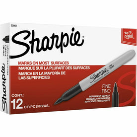 Sharpie Bold Fine Point Permanent Marker Black Ink 1 Dozen - Markers & Dry-Erase