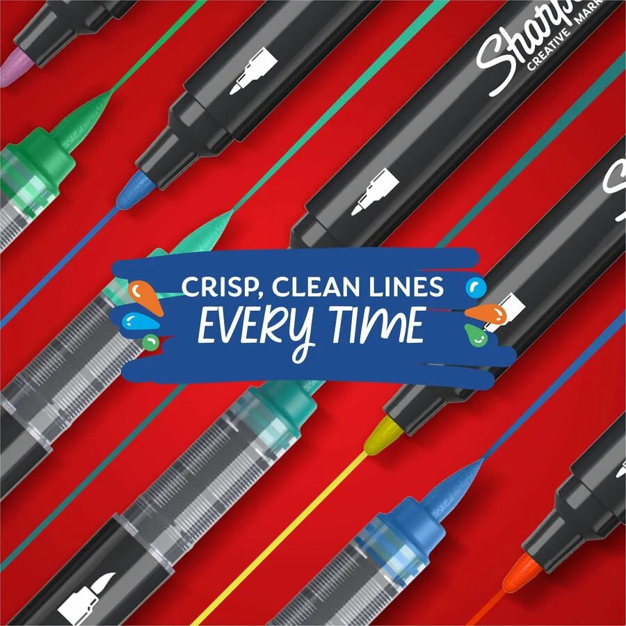 Sharpie Brush Markers - Assorted Ink - Acrylic & Water Based - 2 Pack - Dry-Erase