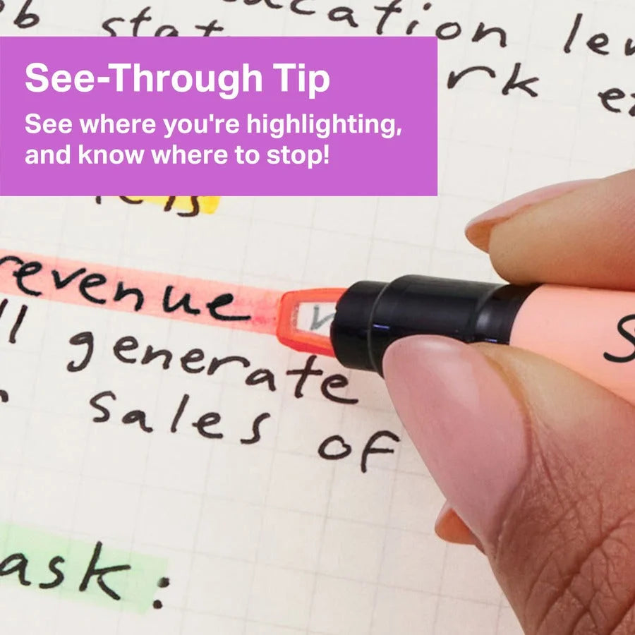 Sharpie Clear View Highlighter - Fine Chisel Marker Point - 8-Pack Assorted Fluorescent Colors - Highlighters
