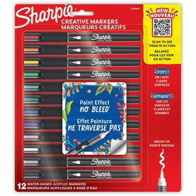 Sharpie Creative Acrylic Brush Markers - Assorted Ink - 12 Pack - & Dry-Erase