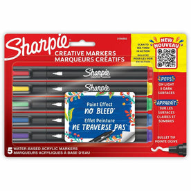 Sharpie Creative Acrylic Markers - Bullet Tip - Assorted Ink - 5 Pack - & Dry-Erase