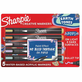 Sharpie Creative Markers - Assorted Ink - Acrylic & Water Based - 5 Pack - Dry-Erase