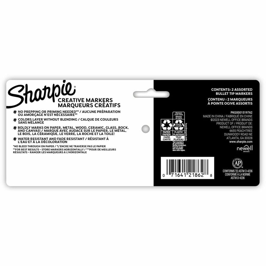 Sharpie Creative Markers, Water-Based Acrylic Markers, Bullet Tip - Rear