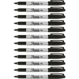 Sharpie Fine Point Black Permanent Markers - Alcohol-Based Ink - 1 Dozen - & Dry-Erase