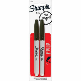 Sharpie Fine Point Marker - Black Ink Alcohol-Based - 2 Pack - Markers & Dry-Erase