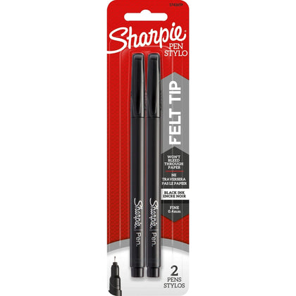 Sharpie Fine Point Pen: Black Ink 2-Pack - Pens