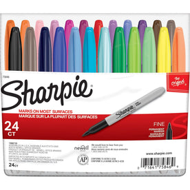 Sharpie Fine Point Permanent Marker Set - 1 mm - Assorted Colors - Alcohol Based - 24 Count - Markers & Dry-Erase