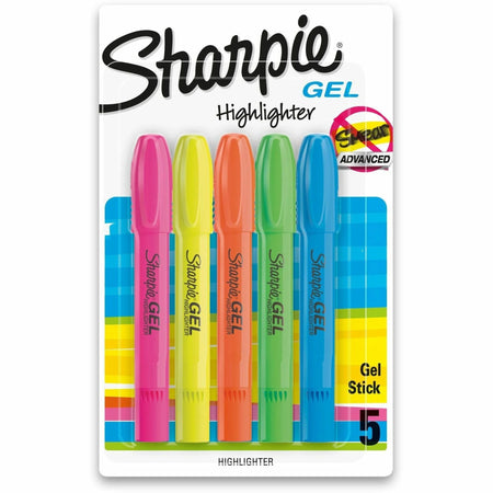 Sharpie Gel Highlighter Set - Vibrant Fluorescent Colors - Bullet Marker Point - Highlighters