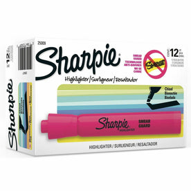 Sharpie Highlighter: Chisel Marker Point Pink Ink - 1 Dozen - Highlighters