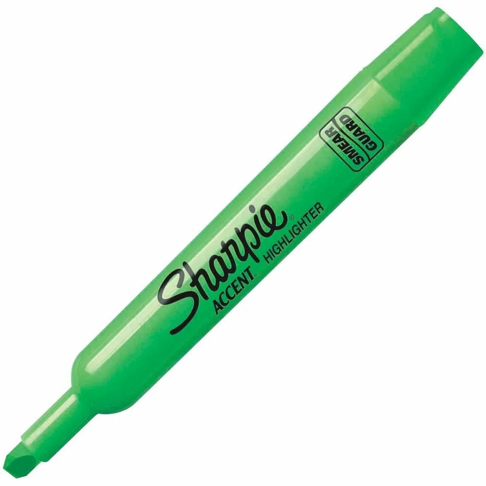 Sharpie Highlighter Tank: Chisel Marker Point Fluorescent Green Ink - Highlighters
