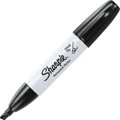 Sharpie Large Barrel Permanent Markers - Chisel Point Black Ink - 36/Box - & Dry-Erase