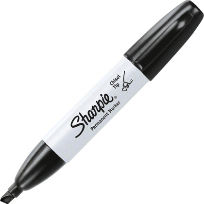 Sharpie Large Barrel Permanent Markers - Chisel Point Black Ink - 36/Box - & Dry-Erase