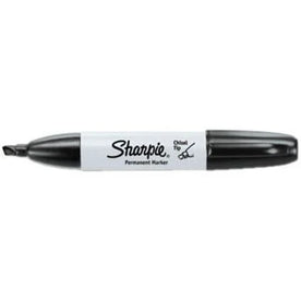 Sharpie Large Barrel Permanent Markers - Wide Chisel Point - Black Ink - 1 Dozen - & Dry-Erase