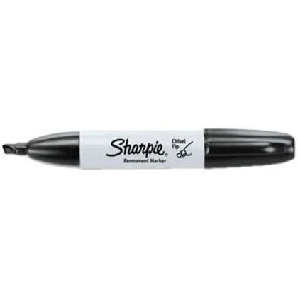 Sharpie Large Barrel Permanent Markers - Wide Chisel Point - Black Ink - 1 Dozen - & Dry-Erase
