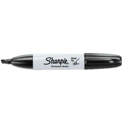 Sharpie Large Barrel Permanent Markers - Wide Chisel Point - Black Ink - 1 Dozen - & Dry-Erase