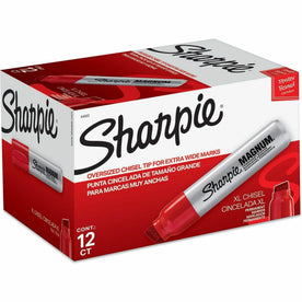 Sharpie Magnum Red Permanent Marker - Jumbo Chisel Point - Silver Barrel - Markers & Dry-Erase