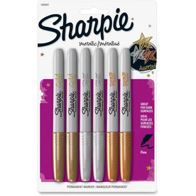 Sharpie Metallic Permanent Markers - Fine Point - Assorted Ink - 6 Pack - & Dry-Erase