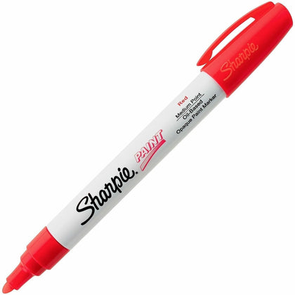 Sharpie Oil-Based Paint Marker - Medium Chisel Point - Red Ink - 1 Each - Markers & Dry-Erase