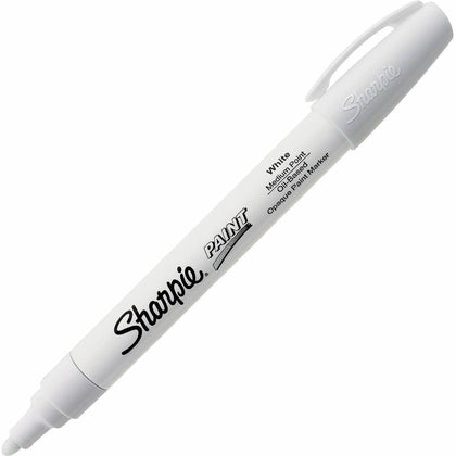 Sharpie Oil-Based Paint Marker - Medium Point - White Ink - 1 Each - Markers & Dry-Erase