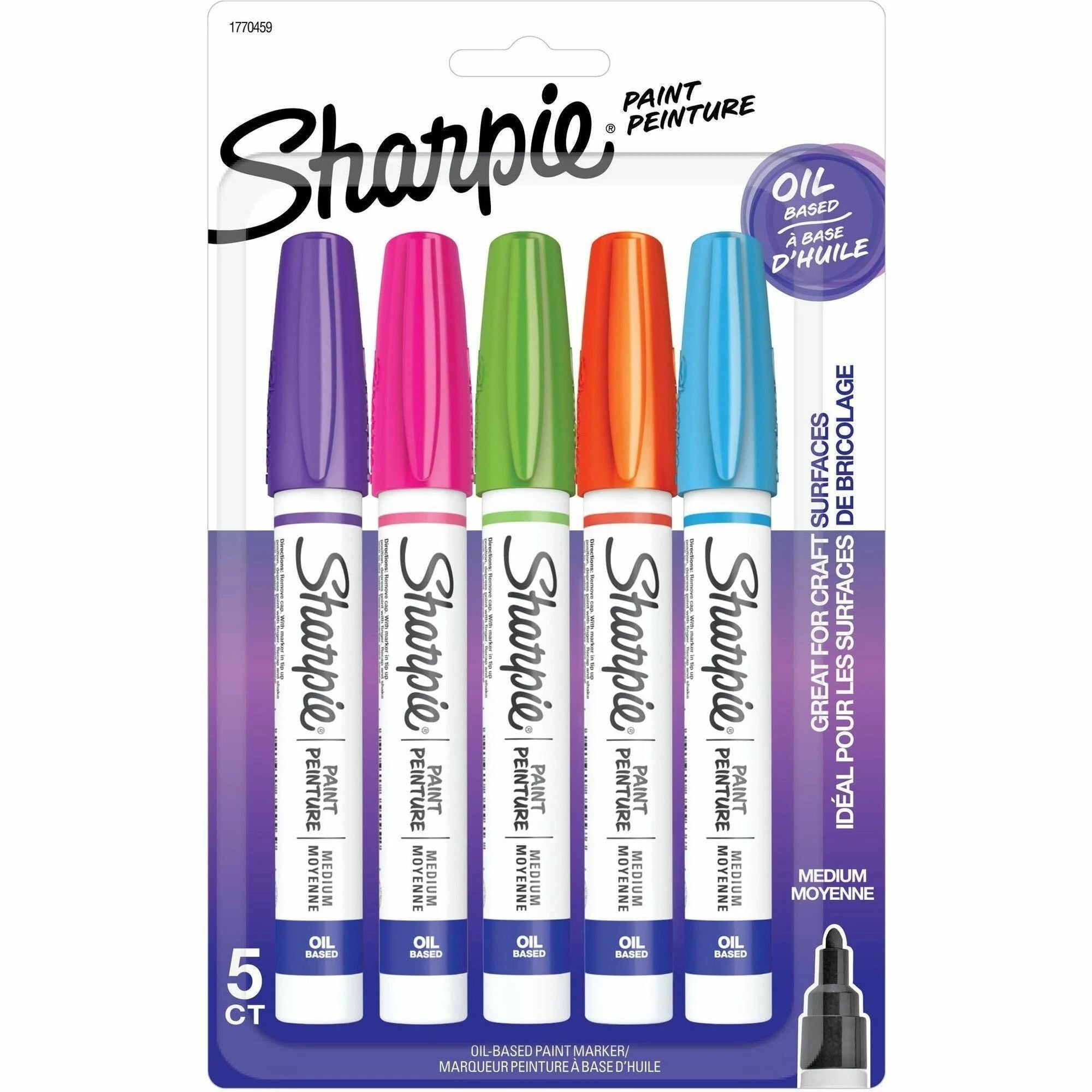 Sharpie Oil-Based Paint Marker Set - Medium Point - 5 Pack - Markers & Dry-Erase