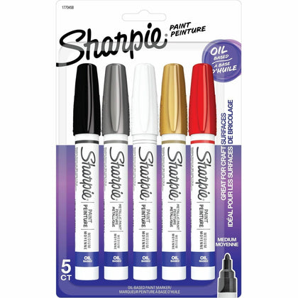Sharpie Oil-Based Paint Marker Set - Medium Point - Assorted Ink - 5 Pack - Markers & Dry-Erase