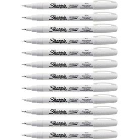 Sharpie Oil-Based Paint Markers - Extra Fine Point - White Ink - 12 Pack - & Dry-Erase