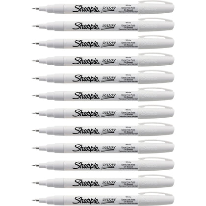 Sharpie Oil-Based Paint Markers - Extra Fine Point - White Ink - 12 Pack - & Dry-Erase