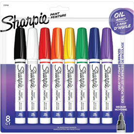 Sharpie Oil-Based Paint Markers - Medium Point - Assorted Ink - Metal Barrel - & Dry-Erase