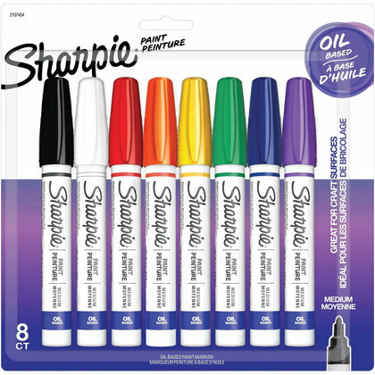 Sharpie Oil-Based Paint Markers - Medium Point - Assorted Ink - Metal Barrel - & Dry-Erase