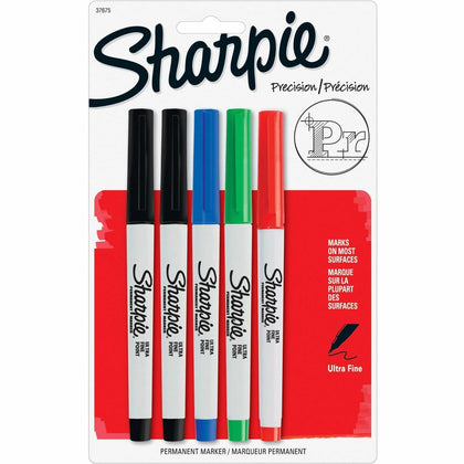 Sharpie Precision Permanent Markers - Ultra Fine Point - Assorted Ink - 5 Pack - & Dry-Erase