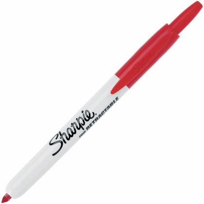 Sharpie Retractable Fine Point Red Permanent Markers - Pack of 12 - & Dry-Erase