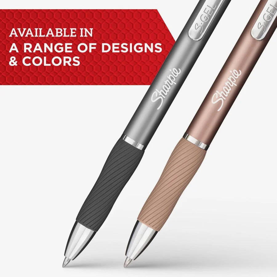 Sharpie S-Gel Pen: 0.7mm Point Black Ink Rose Gold Barrel - 1 Dozen - Pens