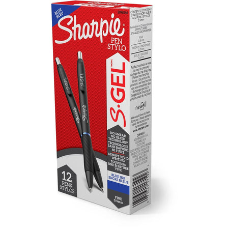 Sharpie S-Gel Pens: 0.5mm Retractable Blue Gel Ink - 1 Dozen - Pens